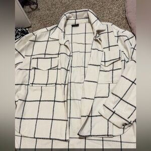 Plaid Cream and Black Jacket